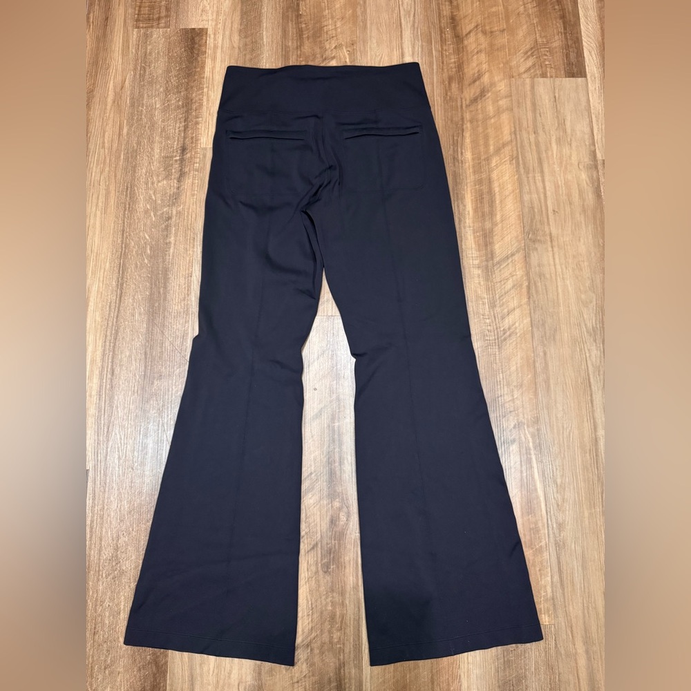 Athleta Delancey Flare Pants Black High Rise Work Travel Workout Trousers, L - Picture 11 of 16